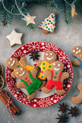 Obraz premium Homemade Christmas gingerbread cookies