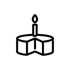 Festive cake icon vector. A thin line sign. Isolated contour symbol illustration
