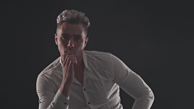 Man smokes an electronic cigarette