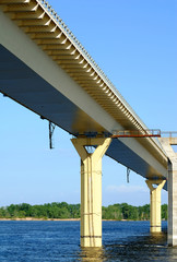 Bridge on the river Volga, Russia