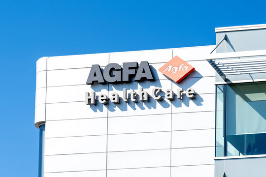 Sign of Agfa HealthCare on September 30, 2019 in Waterloo, Ontario, Canada, a leading provider of integrated IT solutions, state-of-the-art diagnostic imaging for hospitals.