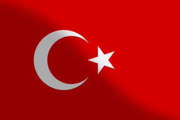 national flag of turkey. shiny