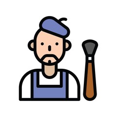 art and craft related character and color vector   in filled design