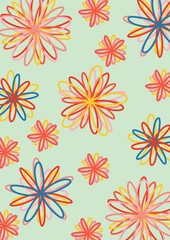 Fototapeta na wymiar ute floral seamless background with simple vintage flowers. Repeat patterns with hand drawn flowers. Elegant template for fashion prints. Printing. Image Illustration.