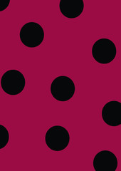 Polka dot seamless pattern, Polkadot red black background illustration. Ladybug pattern. Seamless vector, pop-art background. Digital Paper for Scrapbooking
