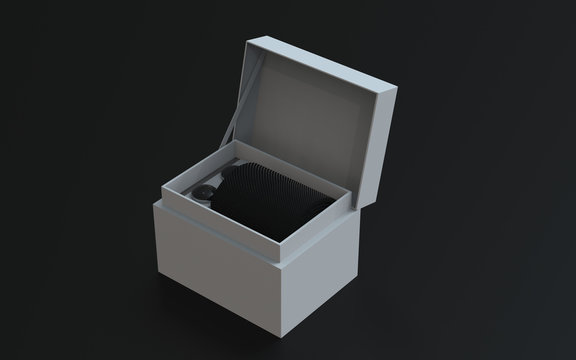 men silk tie and cuff links set for branding. 3d illustration.