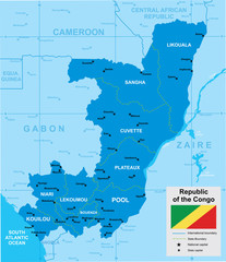 map of Republic of the Congo vector illustration