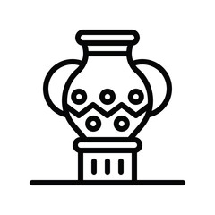 art and craft related antique jar vector in lineal or editable stroke design