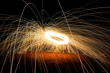 Steel wool sparks without people