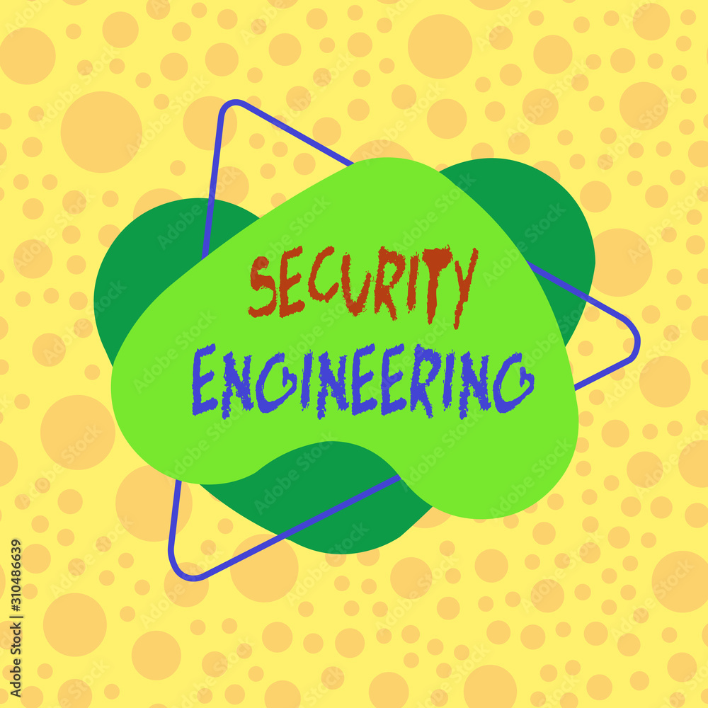 Poster conceptual hand writing showing security engineering. concept meaning focus on the security aspects 