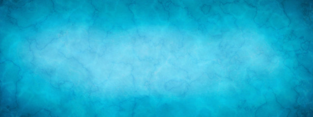 Fototapeta na wymiar Elegant blue marbled texture horizontal empty background. Old blurred texture wallpaper. Luxury antique card. Website background. Vintage textured web banner header board. Copy space