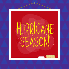 Conceptual hand writing showing Hurricane Season. Concept meaning time when most tropical cyclones are expected to develop Asymmetrical uneven shaped pattern object multicolour design