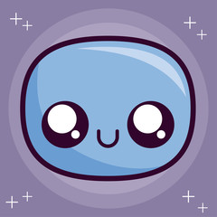 happy oval kawaii cartoon vector design