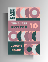 Cover template design. Multicolored geometric vector illustration.