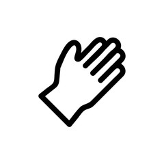 Rubber glove icon vector. A thin line sign. Isolated contour symbol illustration