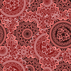 Mandala seamless pattern. Circular ornament. Vector illustration.