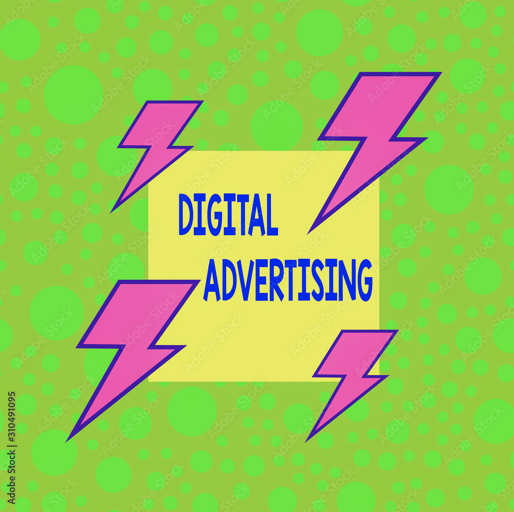 Fototapete Handwriting text Digital Advertising. Conceptual photo marketing of products or services using internet Asymmetrical uneven shaped format pattern object outline multicolour design