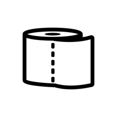 toilet paper icon vector. A thin line sign. Isolated contour symbol illustration