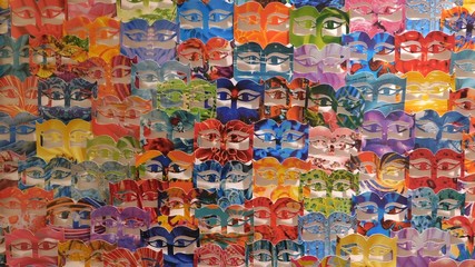 masks in the Eastern style located in the form of a picture 
