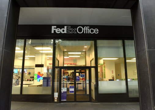 New York, USA - May 26, 2018: One of the FedEx office in New York.