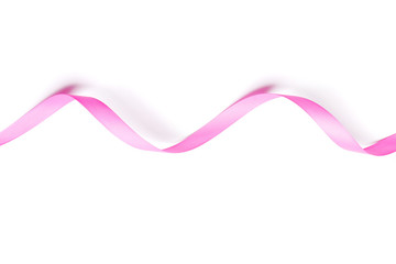 Pink wave ribbon on white background