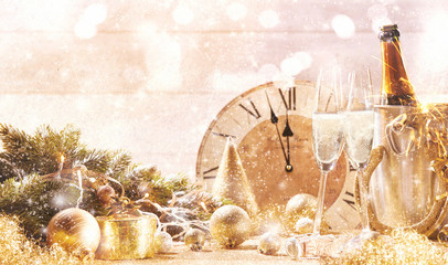 Bright sparkling New Years celebration theme