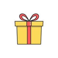 Gift box, present icon isolated on the white background