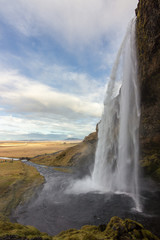 Seljalandsfoss waterfall in the south of Iceland