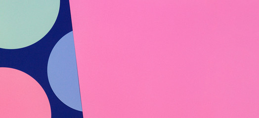 Abstract colored paper texture background. Minimal geometric shapes and lines in pastel pink,...