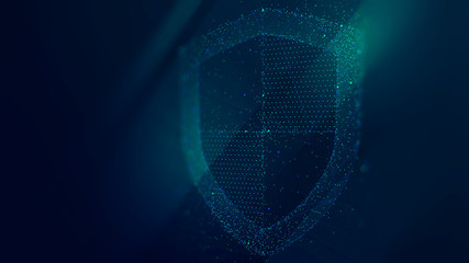 Information data and network protection, future technology business security system, monitor screen in perspective