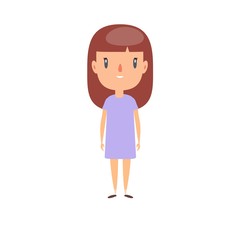 Smiling little child. Cheerful elementary school student, kindergarten pupil cartoon character. Kid flat vector illustration.