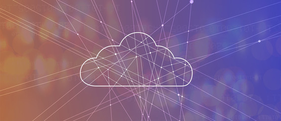Cloud technology. Integrated digital web concept background