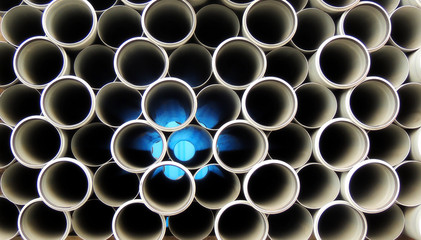 Grey PVC Water Tubes Stacked Detailed 