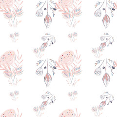 lotus flower seamless pattern trendy style with texture tablet painting Surface pattern design