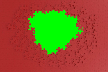 Solved puzzle pattern with unsolved middle part.