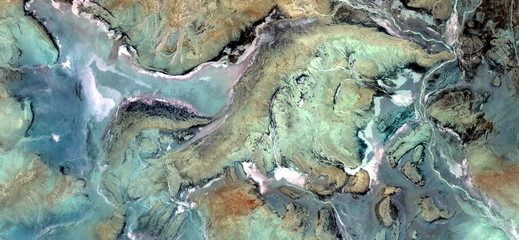abstract photography of the deserts of Africa from the air. aerial view of desert landscapes,...