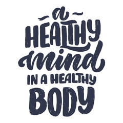 Abstract lettering about sport and fitness for poster or print design. Healthy lifestyle. Modern calligraphy for business success concept. Handwritten letters. Typography funny quote. Vector