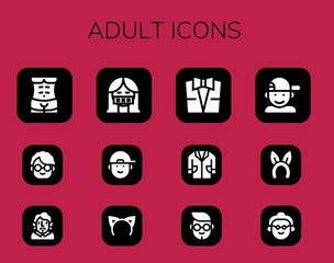 Modern Simple Set of adult Vector filled Icons