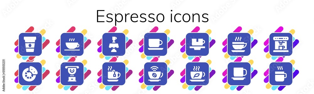 Poster espresso icon set