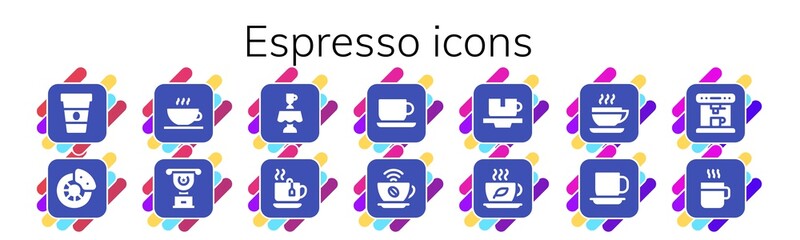 espresso icon set