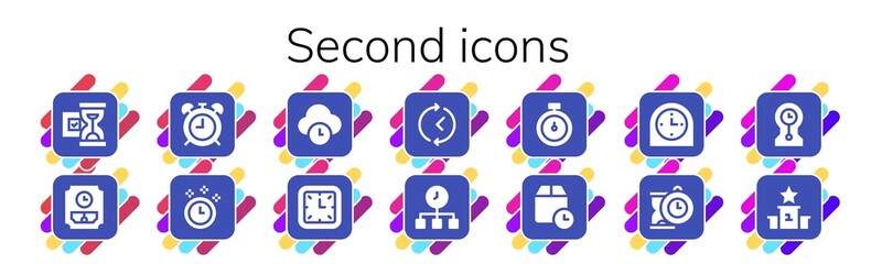 Modern Simple Set of second Vector filled Icons