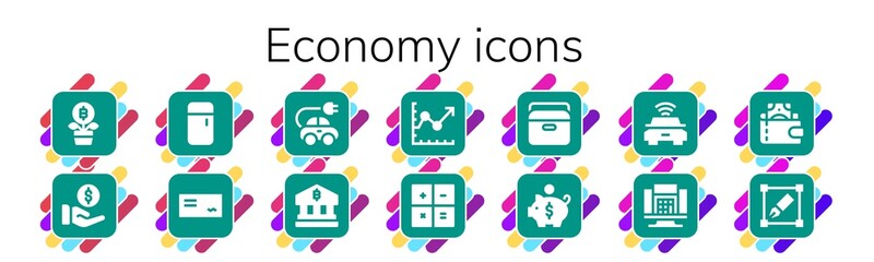 economy icon set