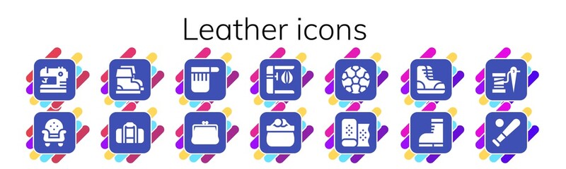 Modern Simple Set of leather Vector filled Icons