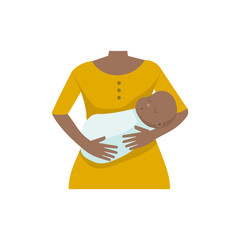 Afro american mother with a baby boy. Vector illustration