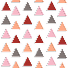 Seamless pattern with colorful triangles in scandinavian style. Design for cards, paper, cover, wrapping and fabric.