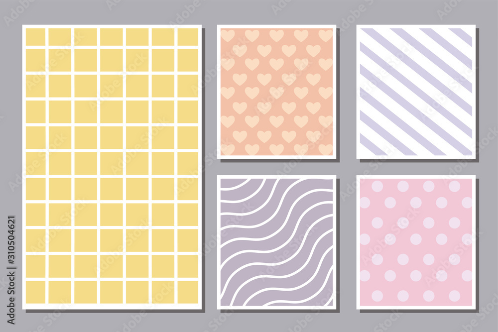 Poster pattern striped pointed and hearts frames vector design