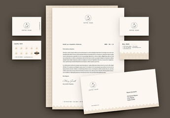 Stationery Layout Set with Coffee Theme