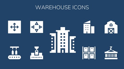 Modern Simple Set of warehouse Vector filled Icons