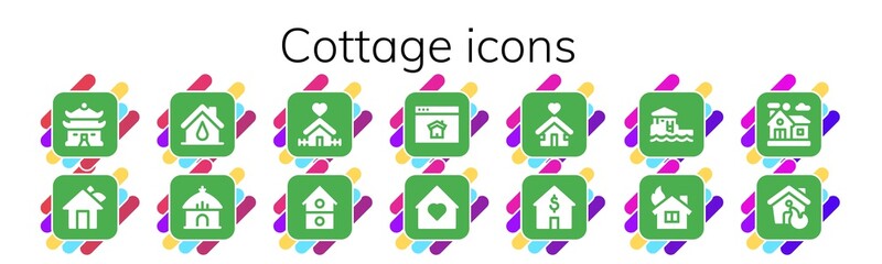 cottage icon set