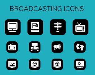broadcasting icon set